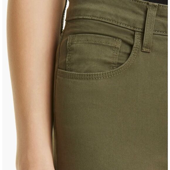 L'Agence Jeans Womens 27 Mossy Green Cropped High Rise Slim Raw Hem NWT $298 - Picture 7 of 10